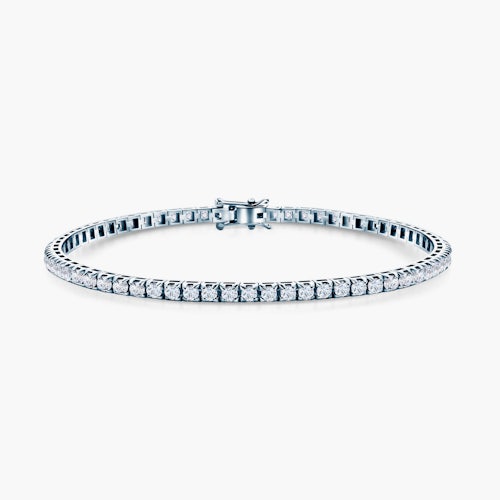 Bransoletka tenisowa Luminy 3,0mm: białe złoto, białe szafiry